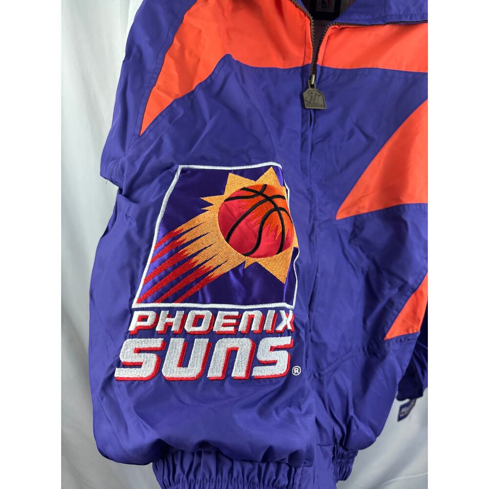 NWT Vtg 90s NBA Phoenix Suns Logo Athletic Sharktooth Windbreaker Jacket Mens M‎ - Picture 9 of 16